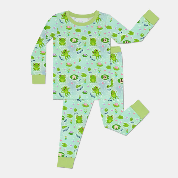 Little Wonders From Tadpole to Frog Two Piece Long Sleeve Pajama Set - Zumbamboo