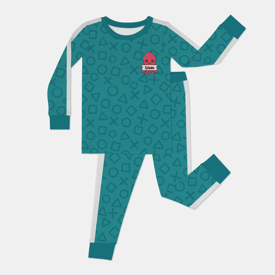 Little Squidze Squad Two Piece Long Sleeve Pajama Set For Boy