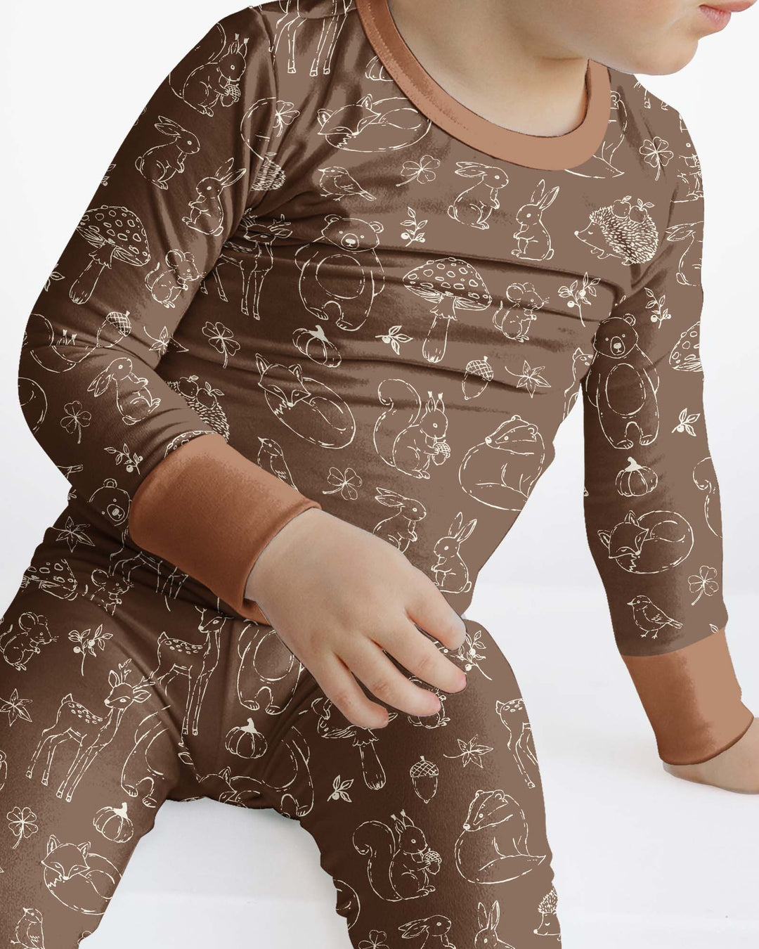 Autumn Woodland Bamboo Two Piece Long Sleeve Pajama Set