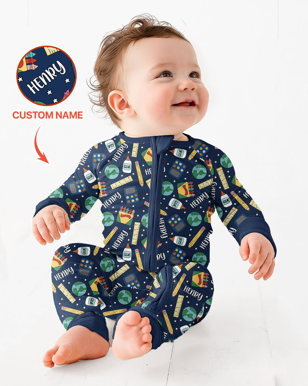 Gerippte Babykleidung mit individuellem Foto - Weich &amp; Skizzenhaft