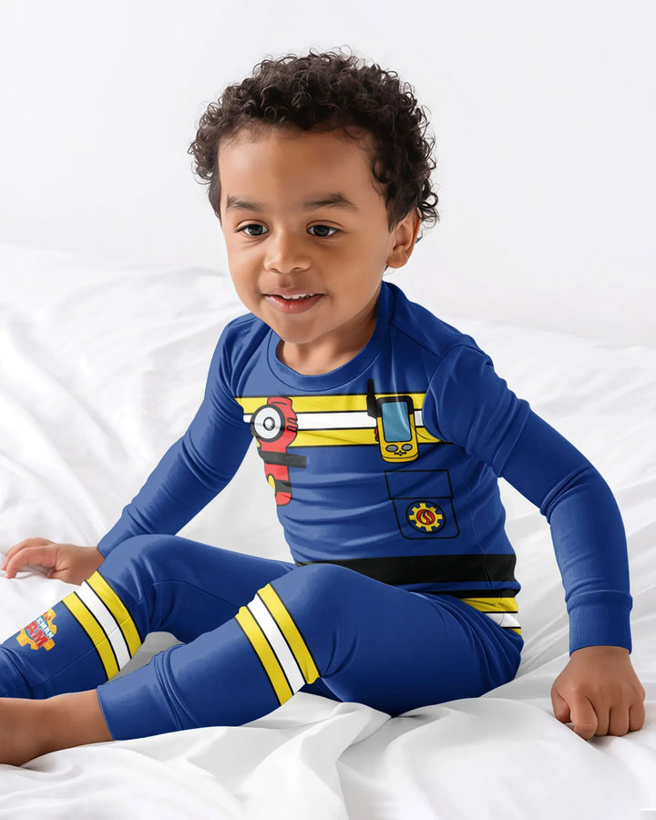 Conjunto de pijama de dos piezas de bambú con mangas largas, plantilla PERSONALIZADA