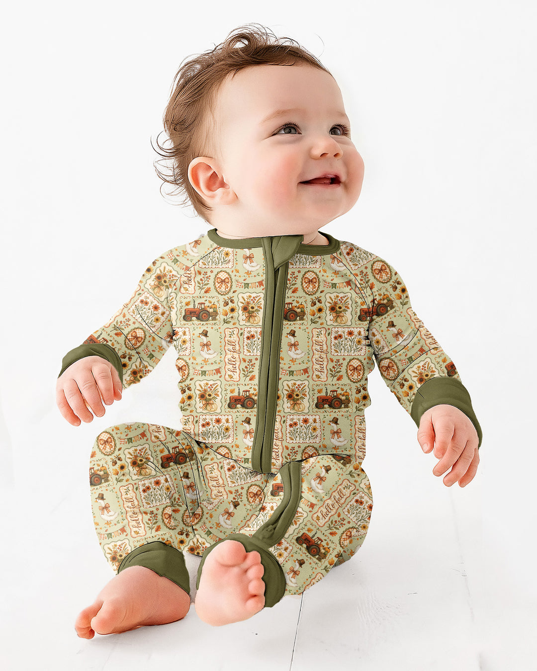 Farmhouse Fall Goose Family Matching Bamboo Convertible Zippy