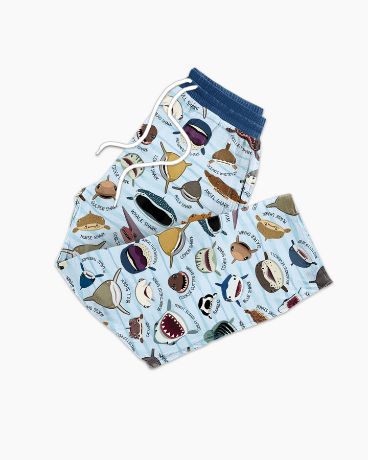 Shark Faces Bamboo Men's Pajama Set