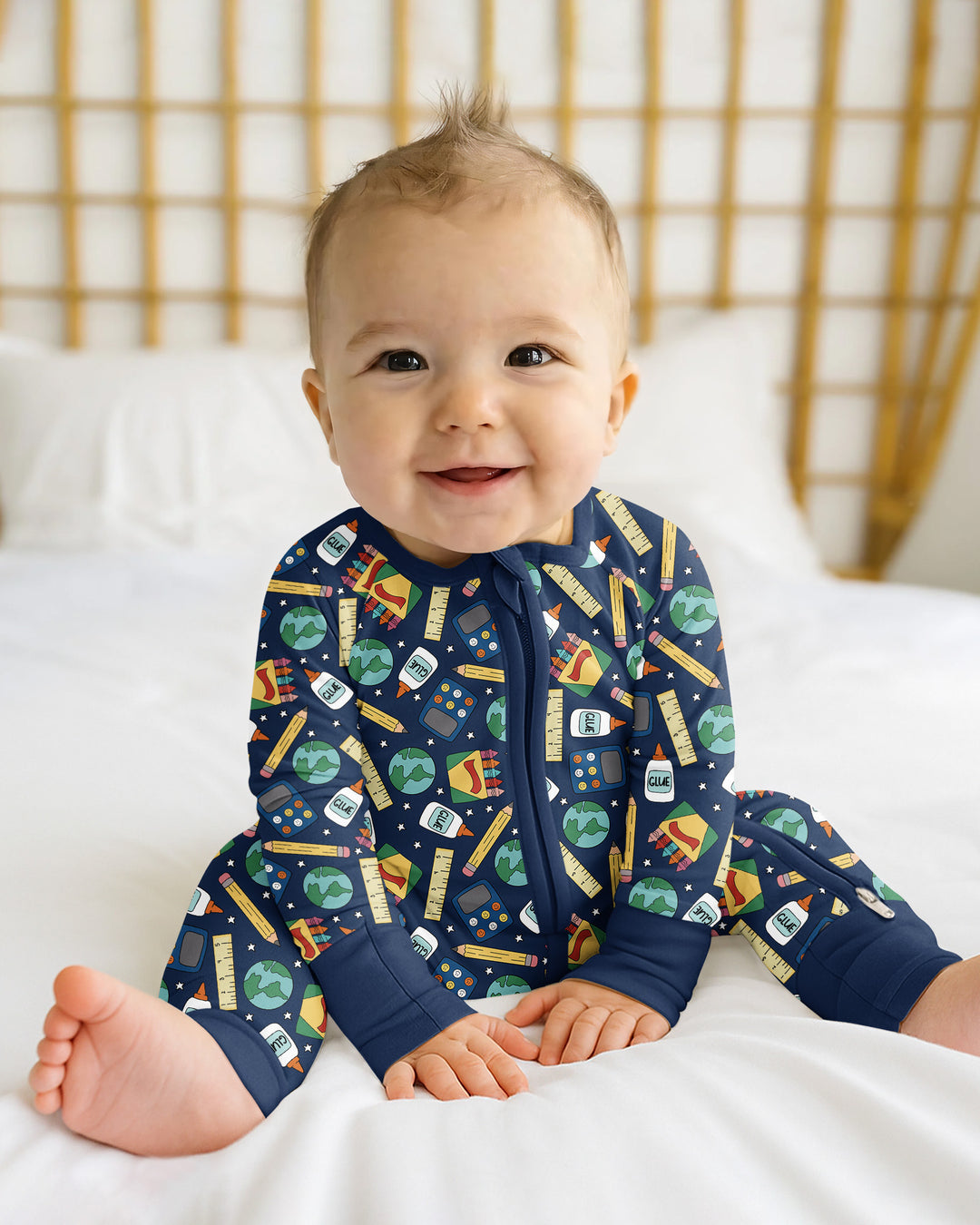 Gerippte Babykleidung mit individuellem Foto - Weich &amp; Skizzenhaft