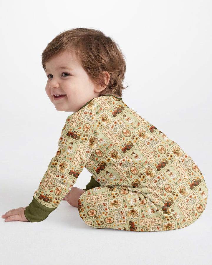 Farmhouse Fall Goose Family Matching Bamboo Convertible Zippy