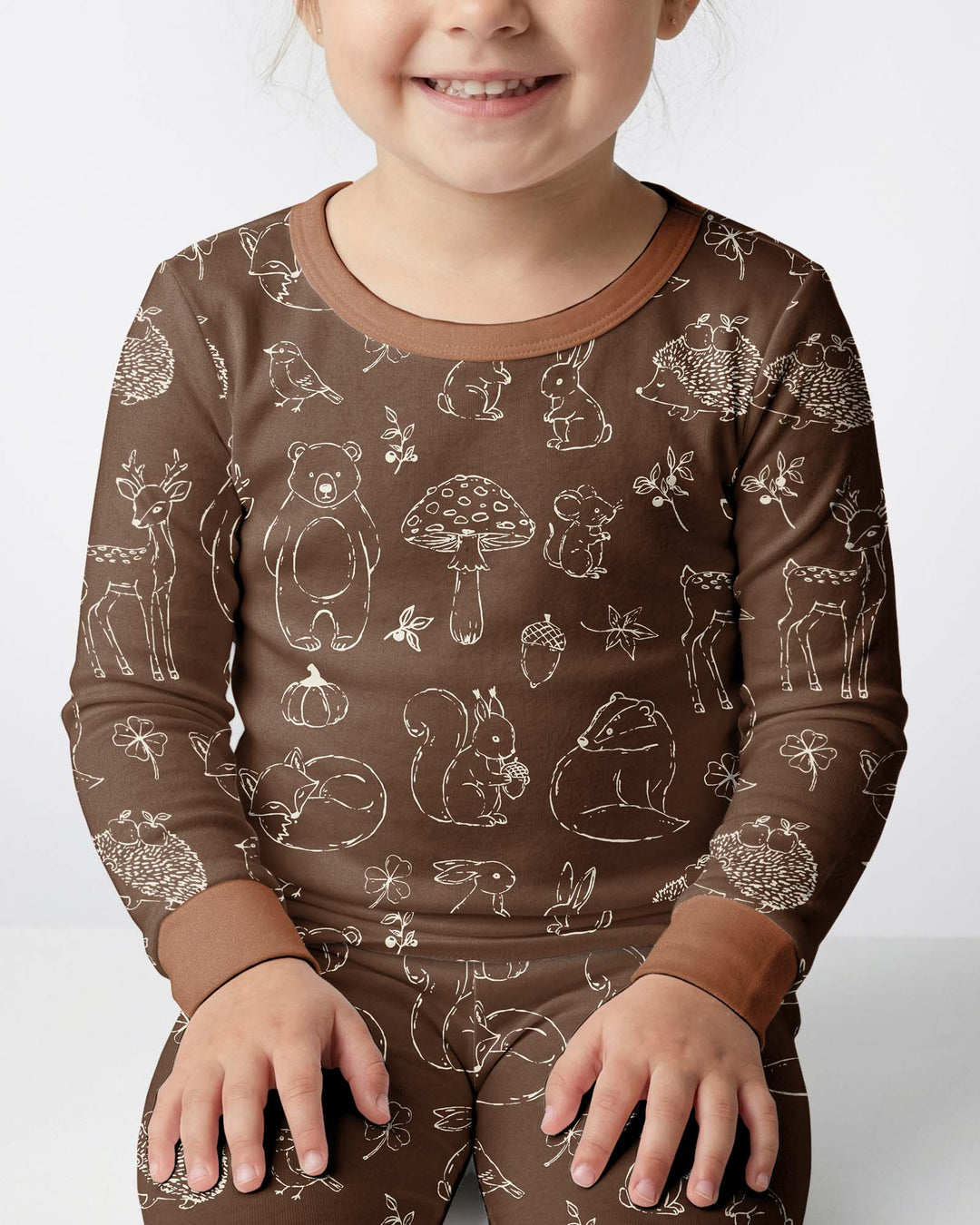 Autumn Woodland Bamboo Two Piece Long Sleeve Pajama Set