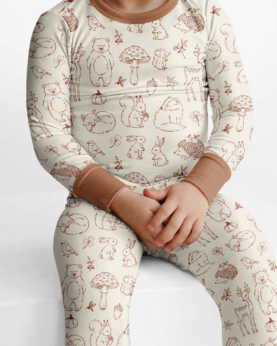 Autumn Woodland Bamboo Two Piece Long Sleeve Pajama Set