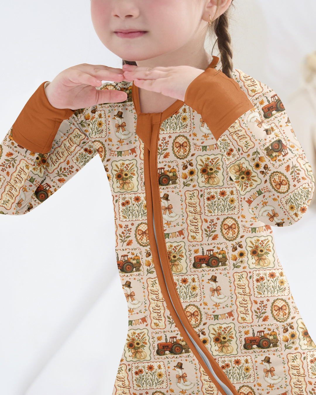 Farmhouse Fall Goose Family Matching Bamboo Convertible Zippy
