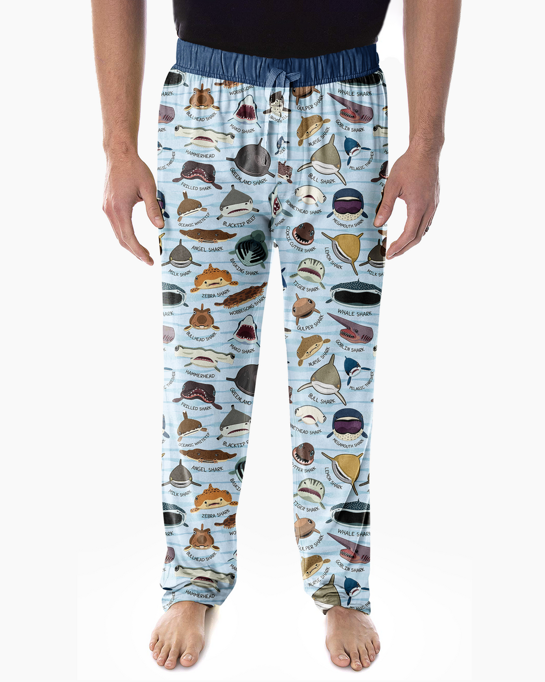 Shark Faces Bamboo Men's Pajama Set