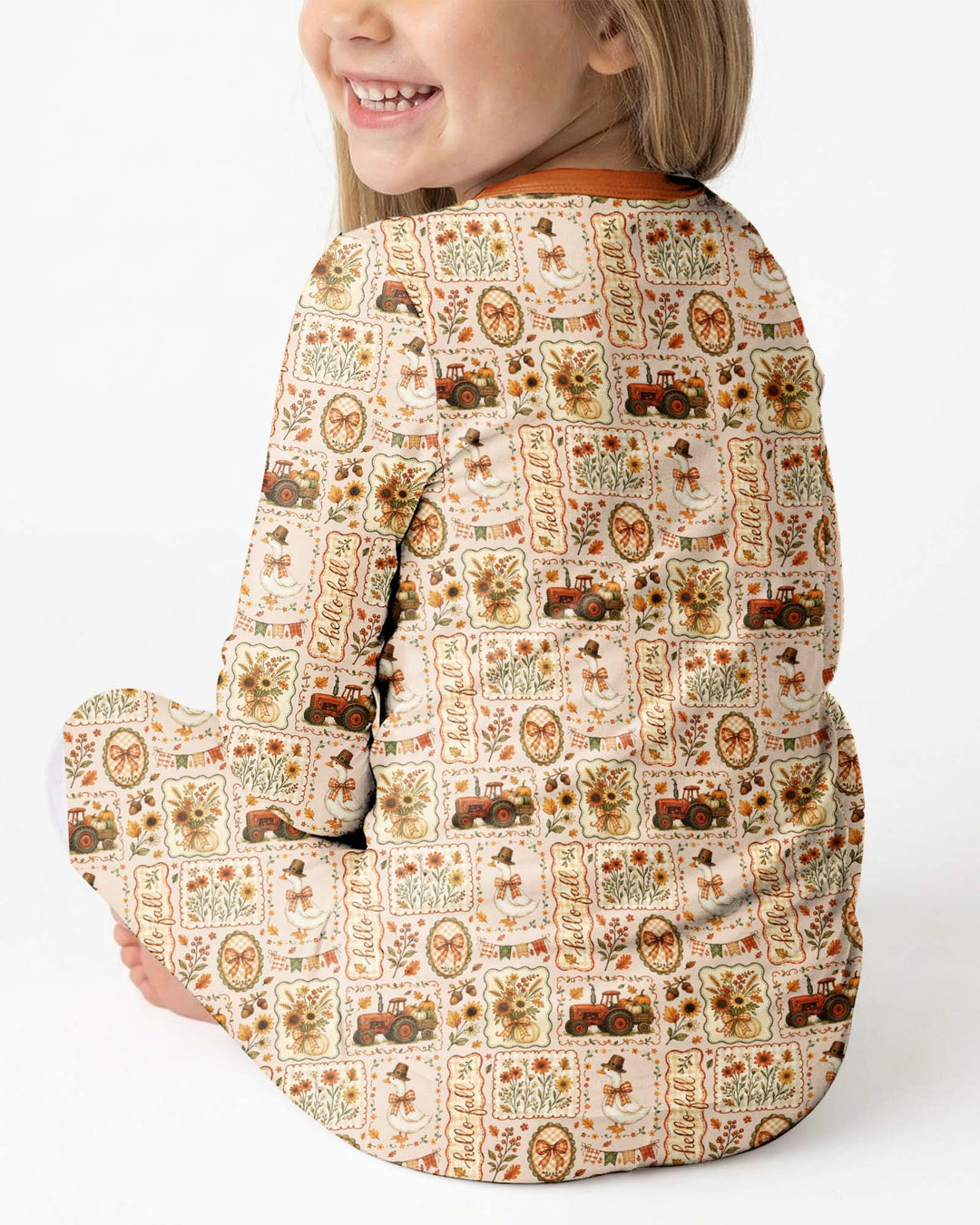 Farmhouse Fall Goose Family Matching Bamboo Two Piece Long Sleeve Pajama Set