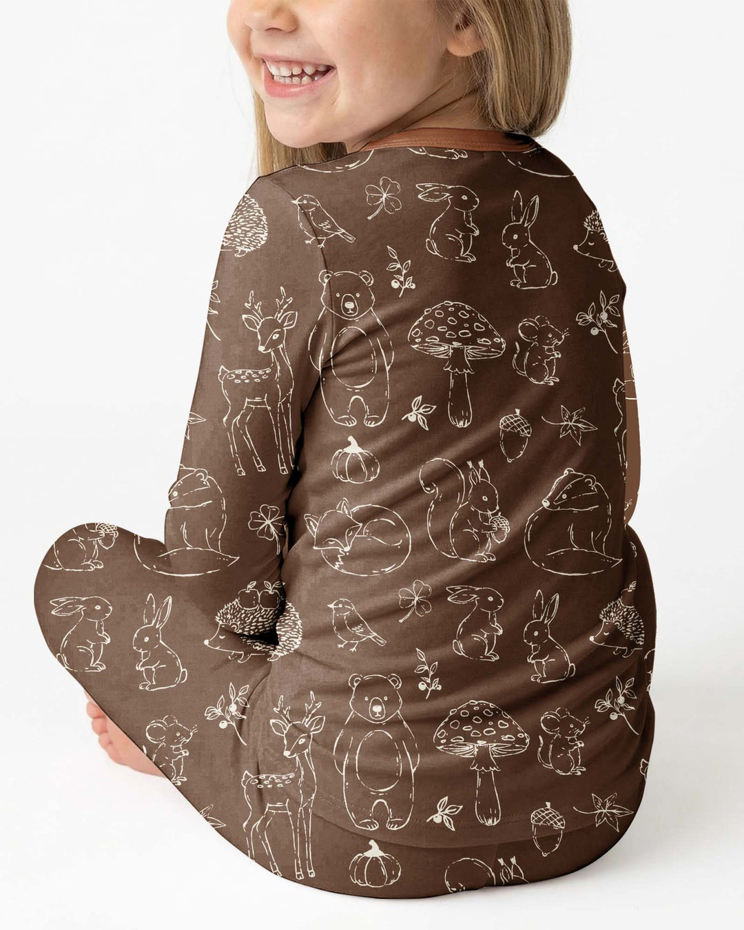 Autumn Woodland Bamboo Two Piece Long Sleeve Pajama Set