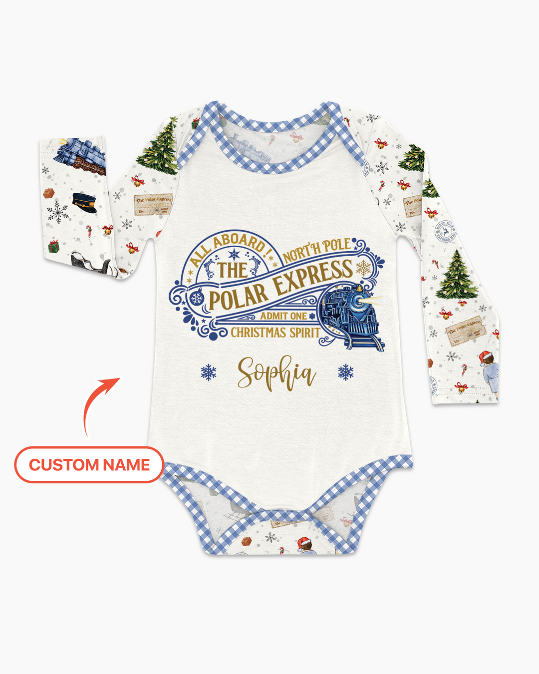 Custom Name North Pole Adventure Bamboo Bodysuit