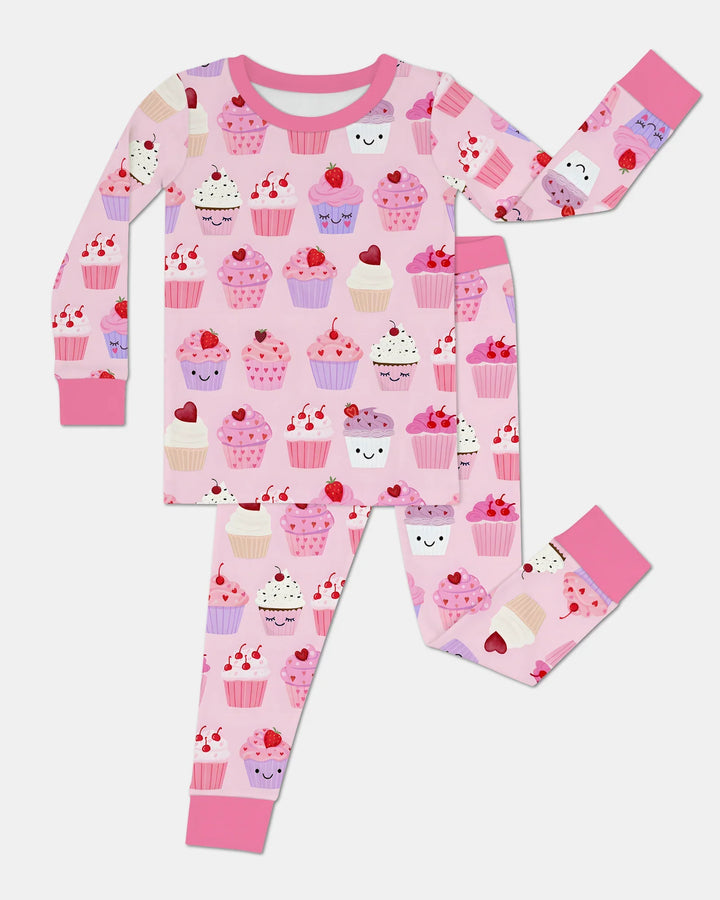 Zweiteiliges Langarm-Pyjama-Set mit Sommerfrüchten