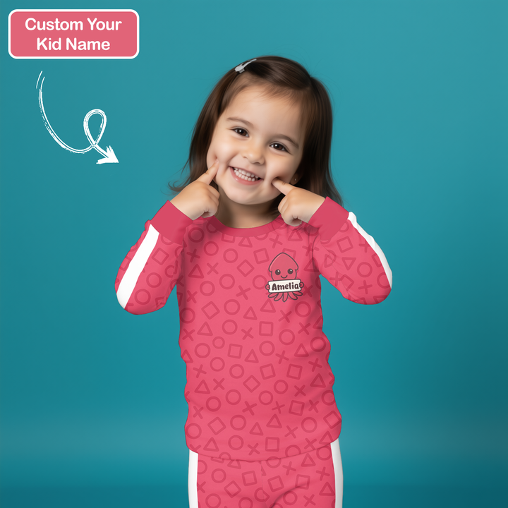 Little Squidze Squad Two Piece Long Sleeve Pajama Set For Girl