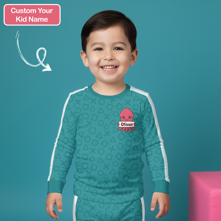 Little Squidze Squad Two Piece Long Sleeve Pajama Set For Boy