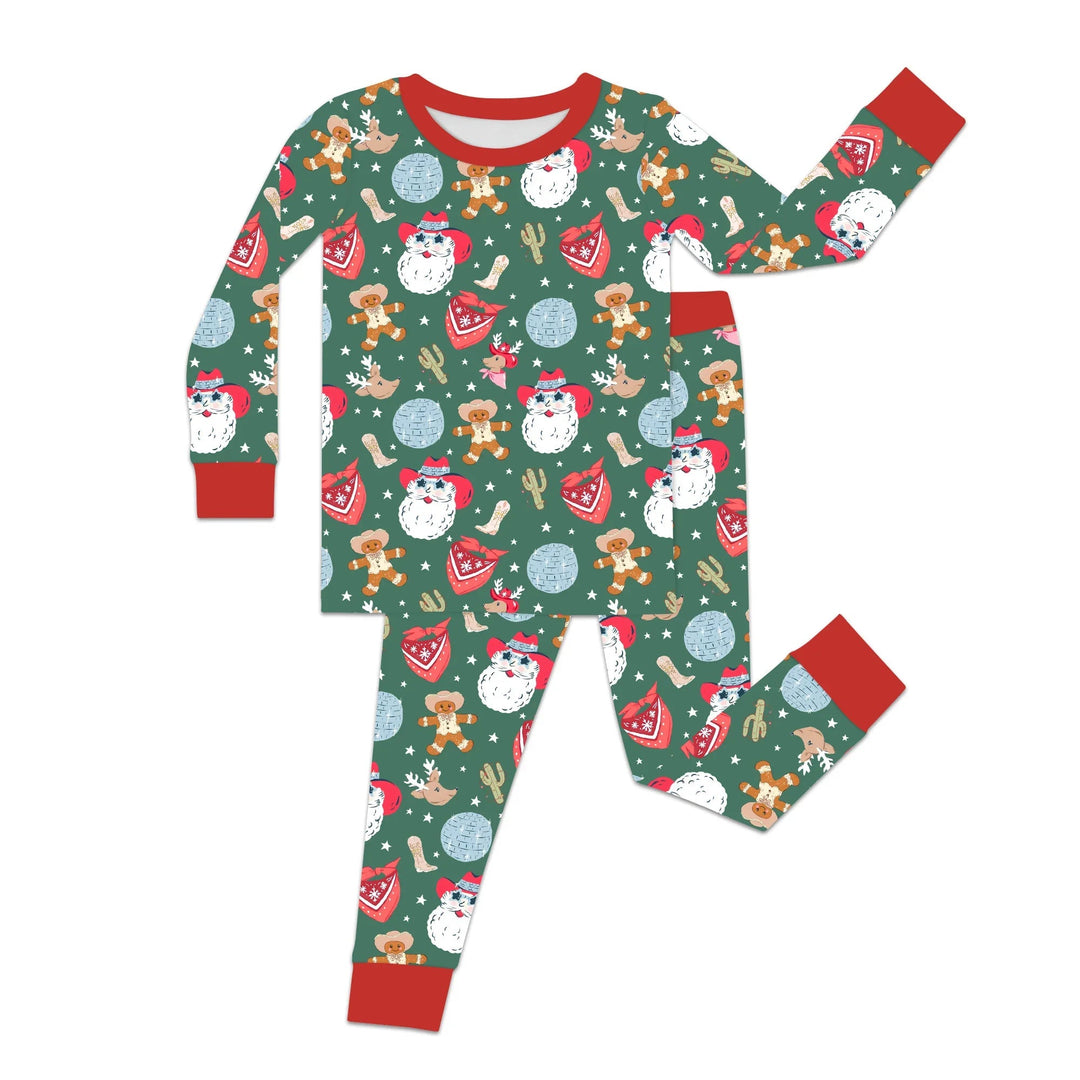 Lovely Western Christmas Boy Two Piece Long Sleeve Pajama Set - Zumbamboo