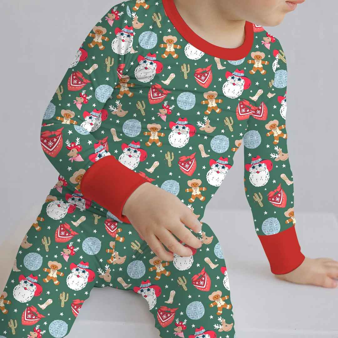 Lovely Western Christmas Boy Two Piece Long Sleeve Pajama Set - Zumbamboo