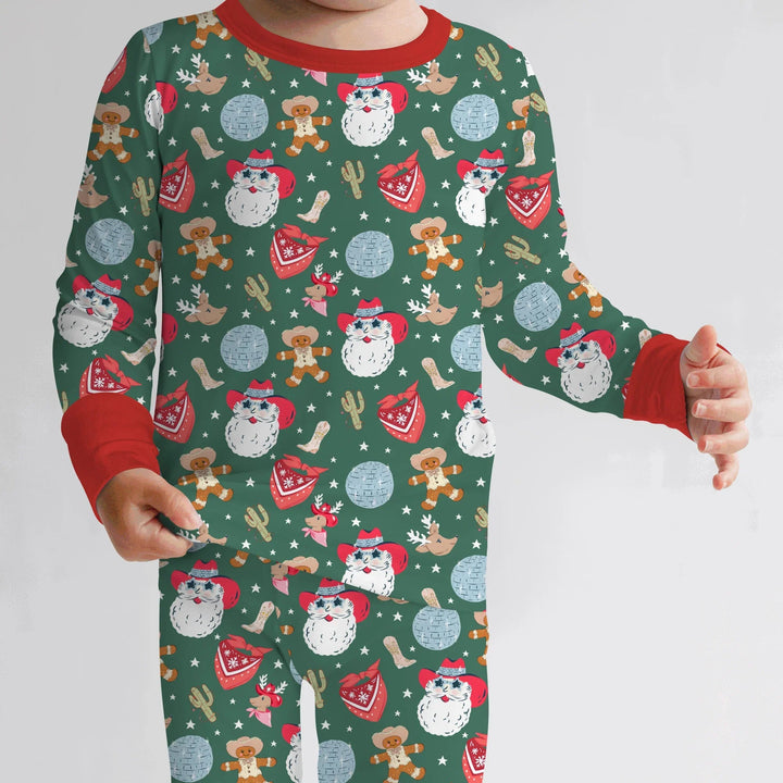 Lovely Western Christmas Boy Two Piece Long Sleeve Pajama Set - Zumbamboo