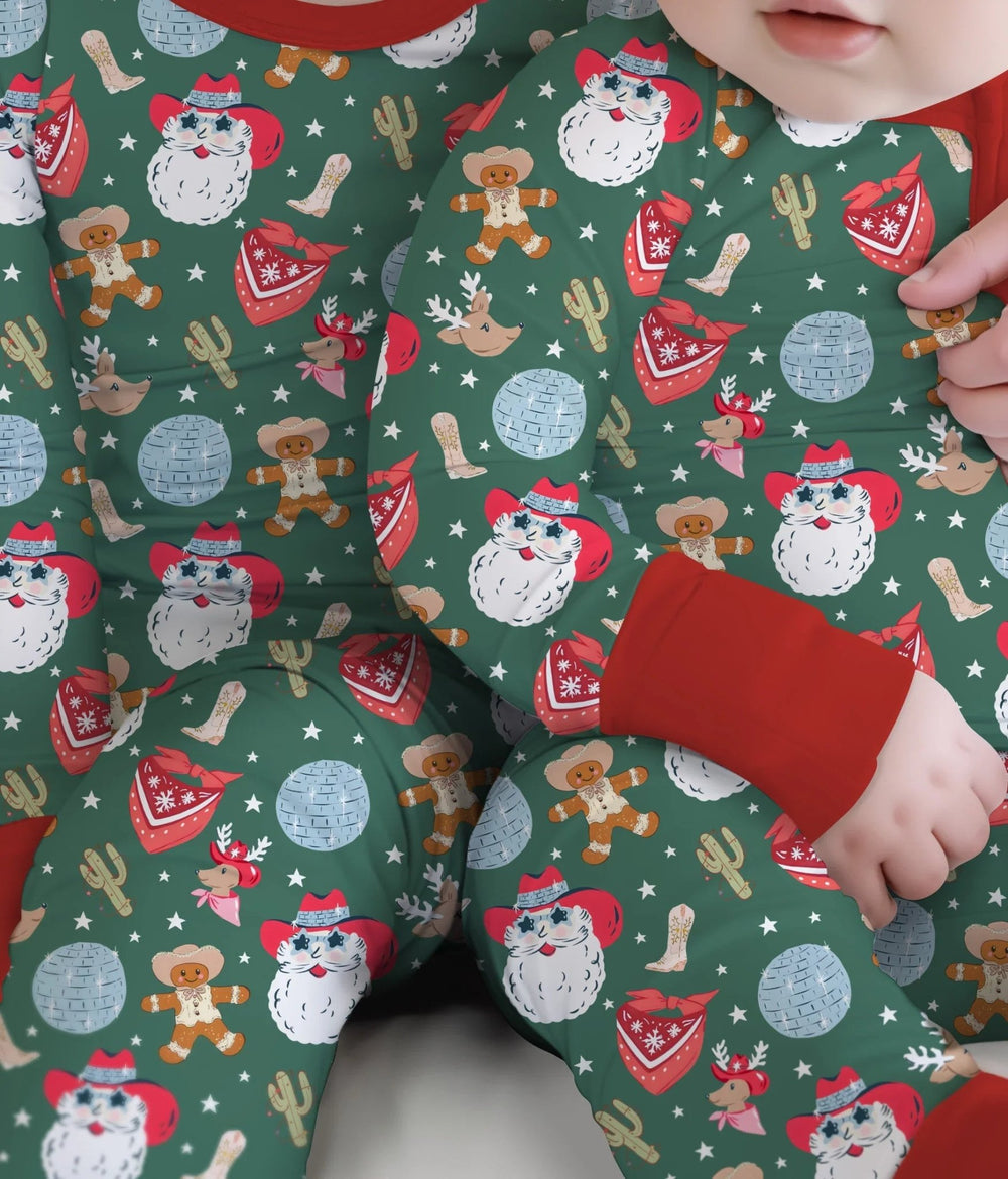 Lovely Western Christmas Boy Two Piece Long Sleeve Pajama Set - Zumbamboo