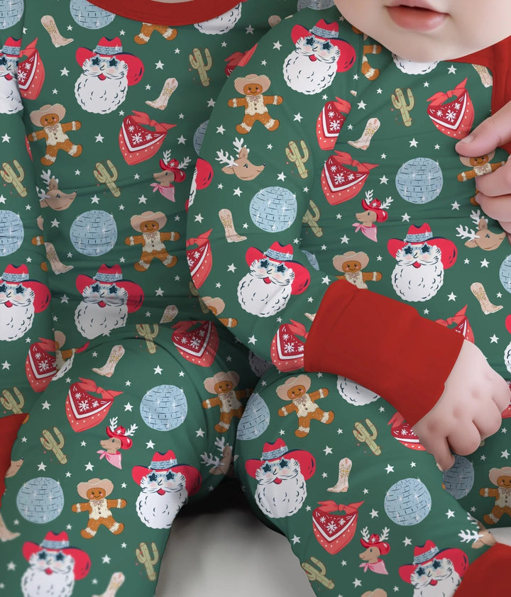 Lovely Western Christmas Boy Two Piece Long Sleeve Pajama Set - Zumbamboo