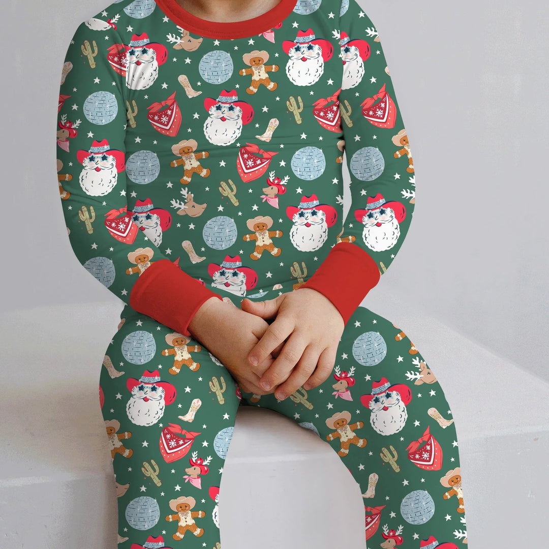 Lovely Western Christmas Boy Two Piece Long Sleeve Pajama Set - Zumbamboo
