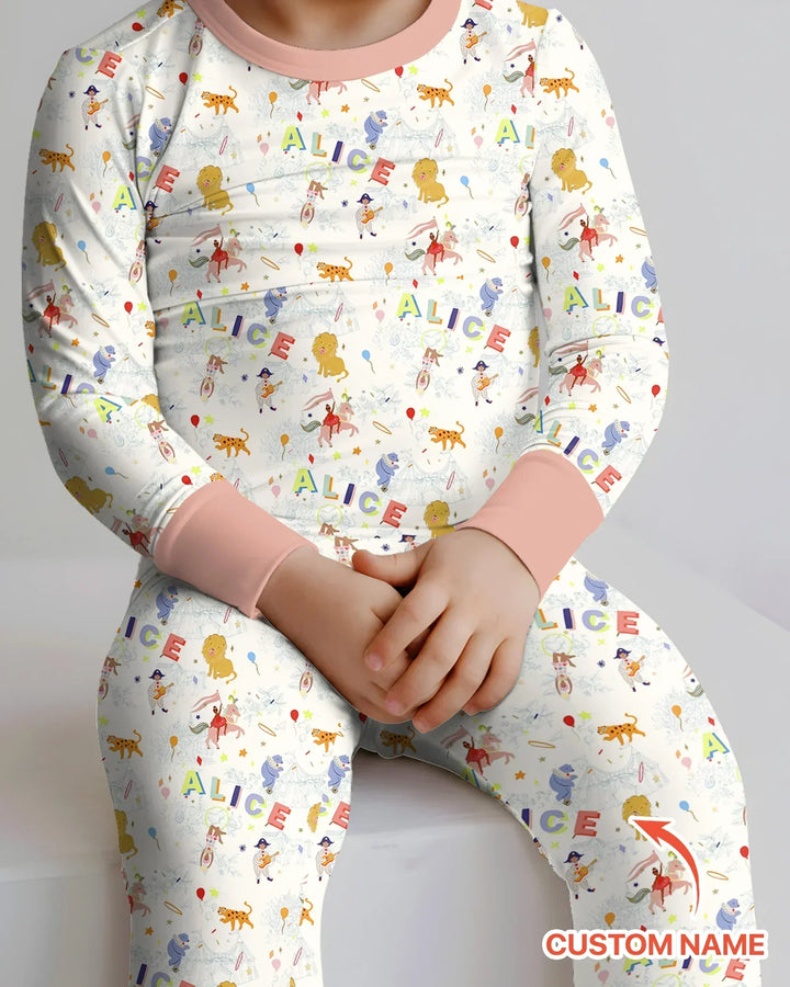 Zweiteiliges Langarm-Pyjama-Set mit Sommerfrüchten