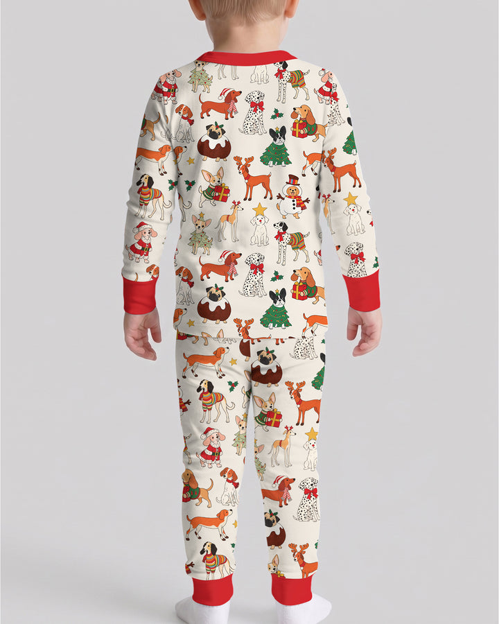 Santa Paws Parade Bamboo Two Piece Long Sleeve Pajama Set