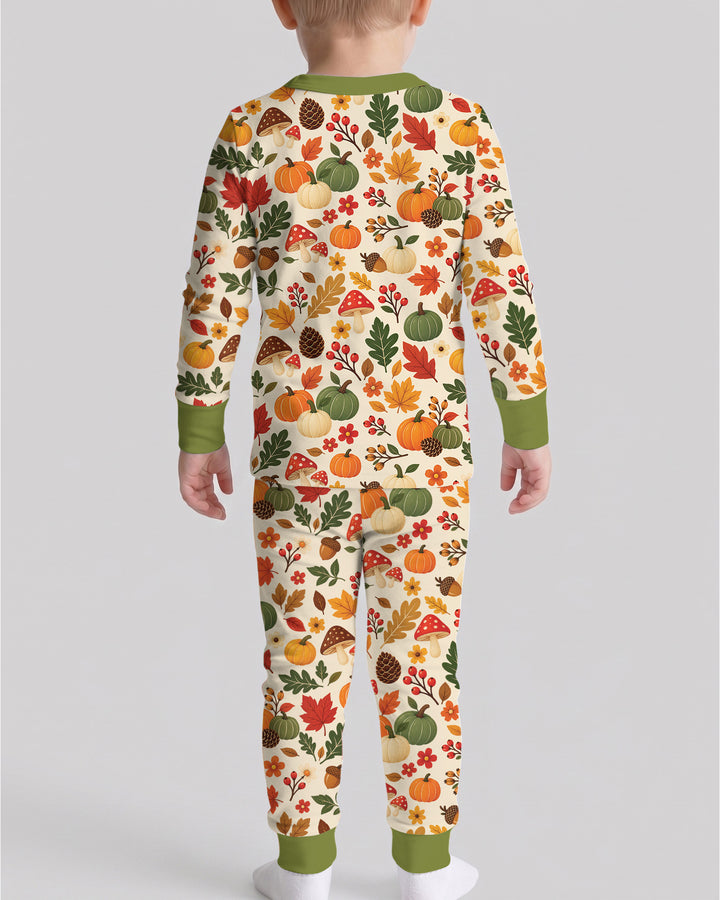 Cozy Forest Fall Bamboo Two Piece Long Sleeve Pajama Set