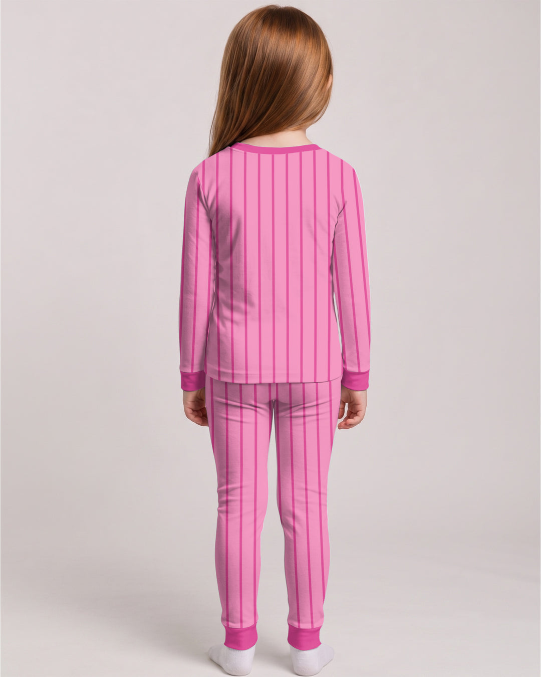 Personalized Retro Stripe Dinosaur T-Rex Bamboo Two Piece Long Sleeve Pajama Set