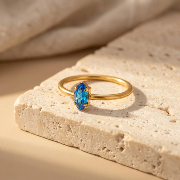 Dainty Marquise Birthstone Ring