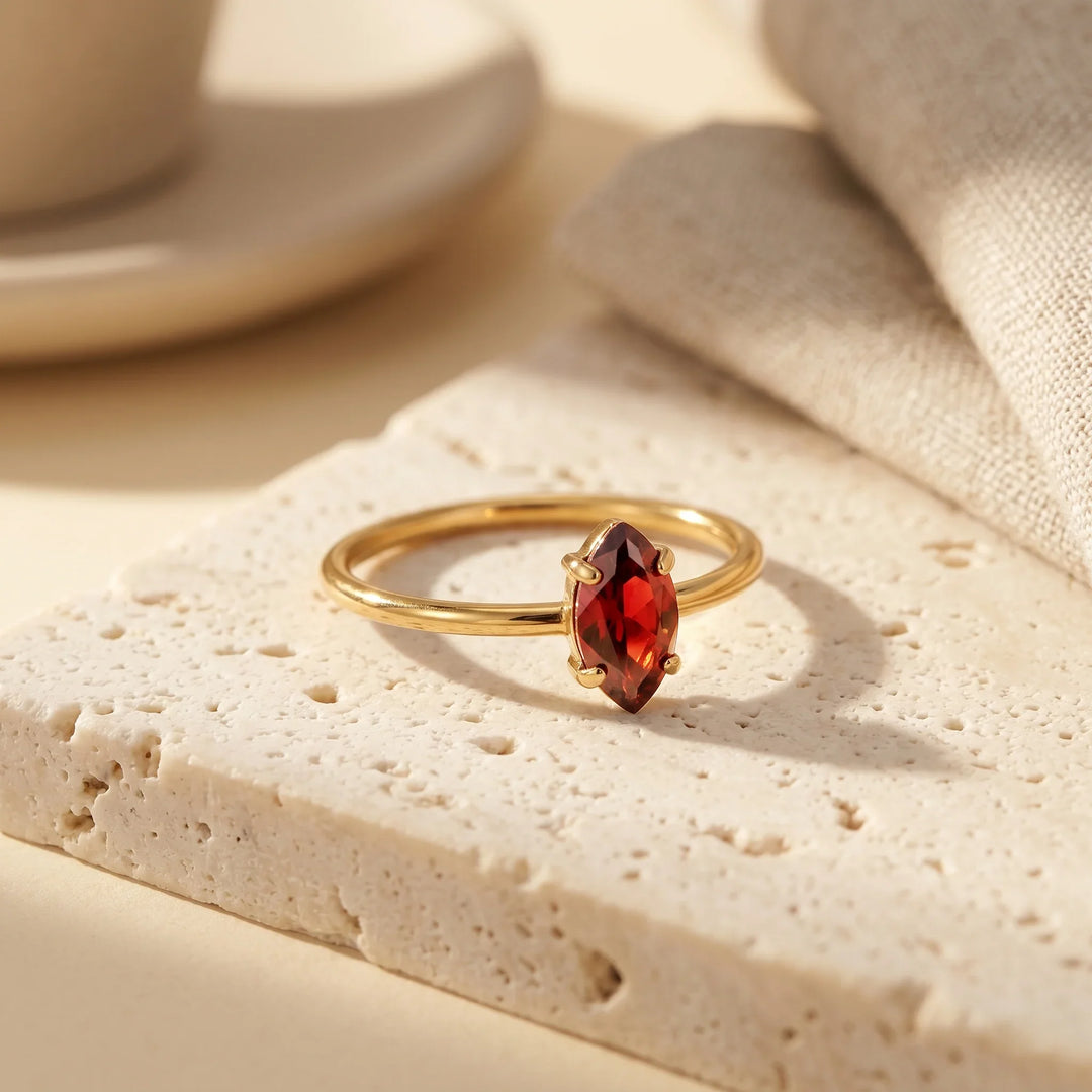 Dainty Marquise Birthstone Ring