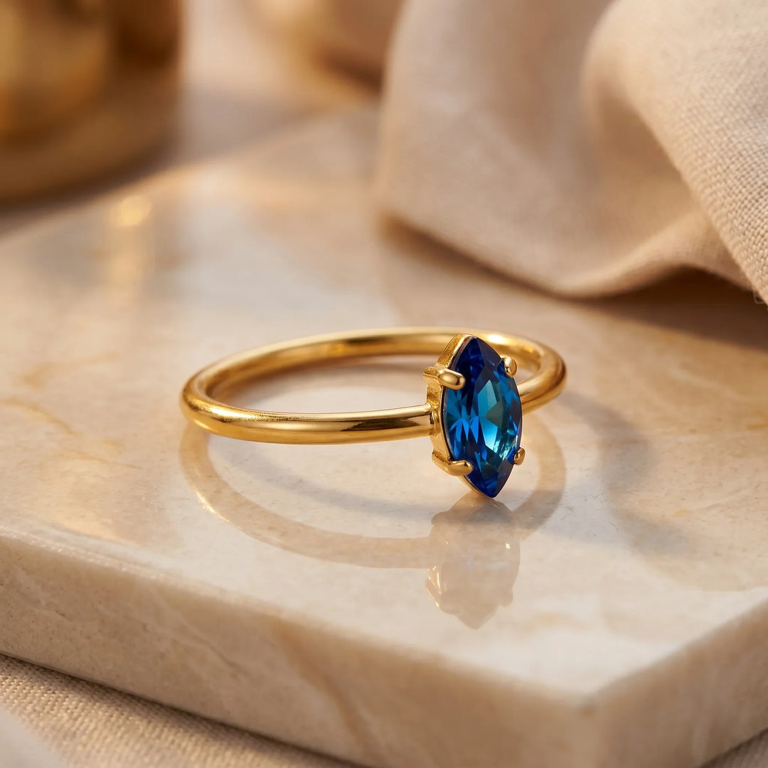 Dainty Marquise Birthstone Ring