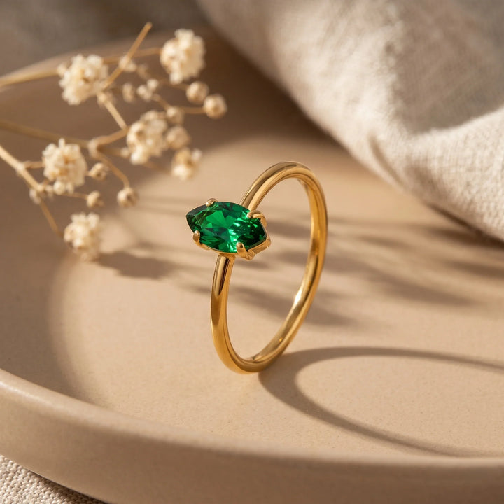 Dainty Marquise Birthstone Ring