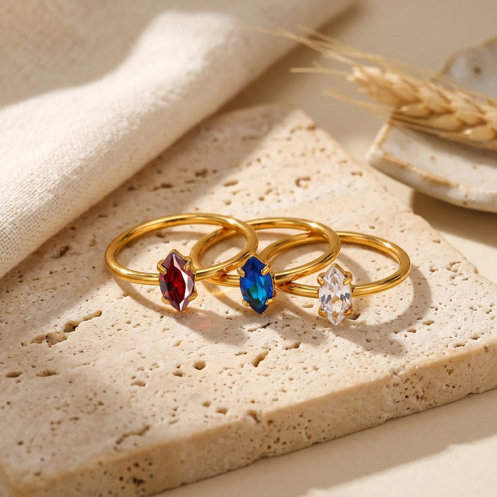 Dainty Marquise Birthstone Ring