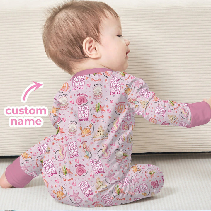 Mermaid God Says I Am Custom Name Convertible Zippy - Zumbamboo