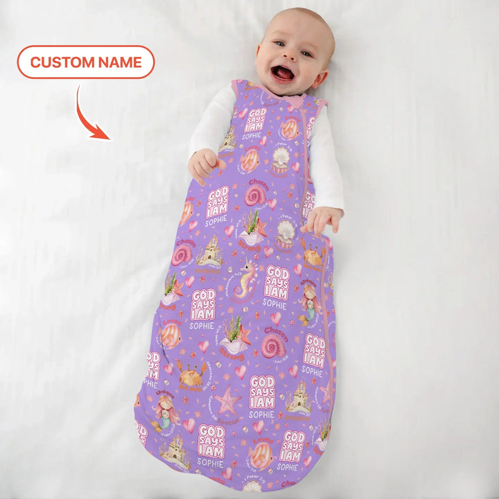 Mermaid God Says I Am Custom Name Sleep Bag - Zumbamboo