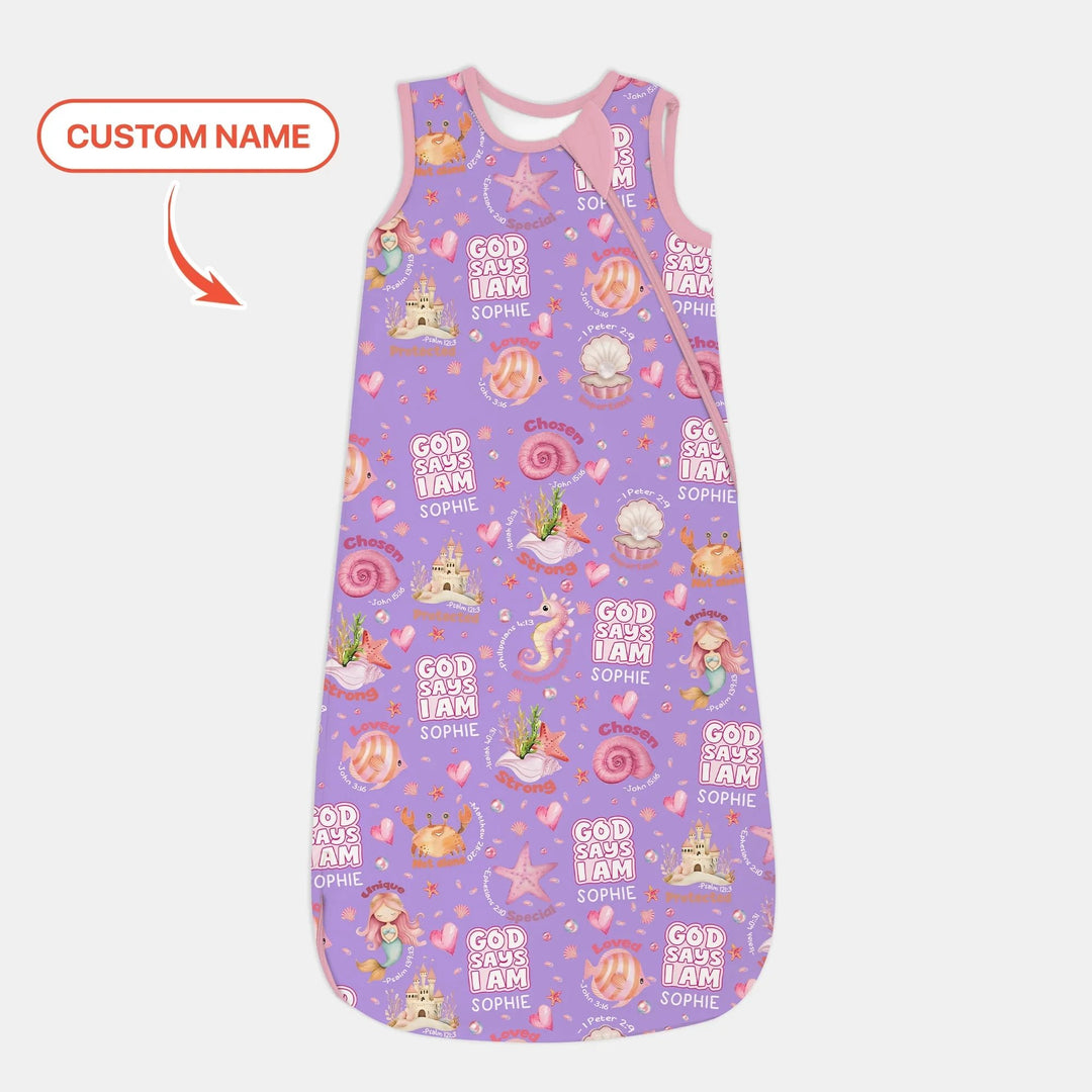 Mermaid God Says I Am Custom Name Sleep Bag - Zumbamboo