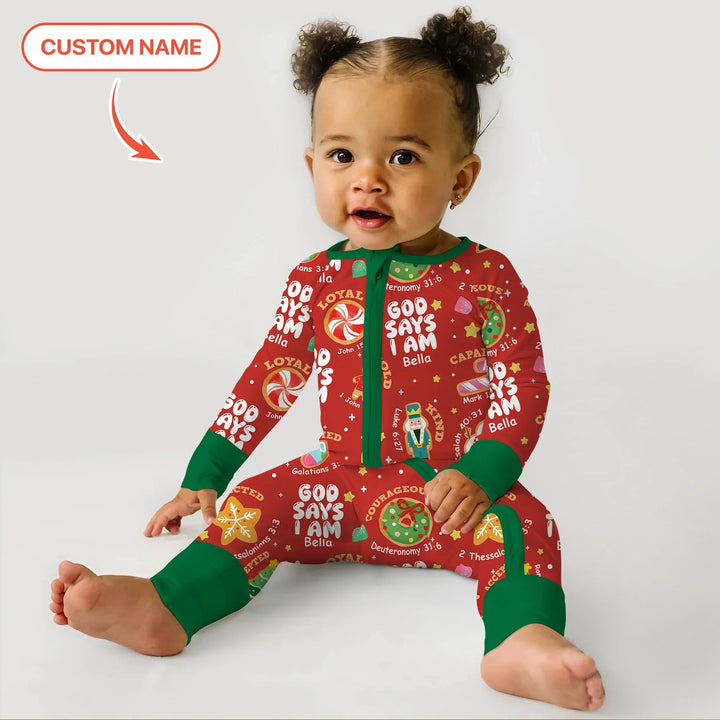 Merry Christmas God Says I Am Custom Name Convertible Zippy - Zumbamboo