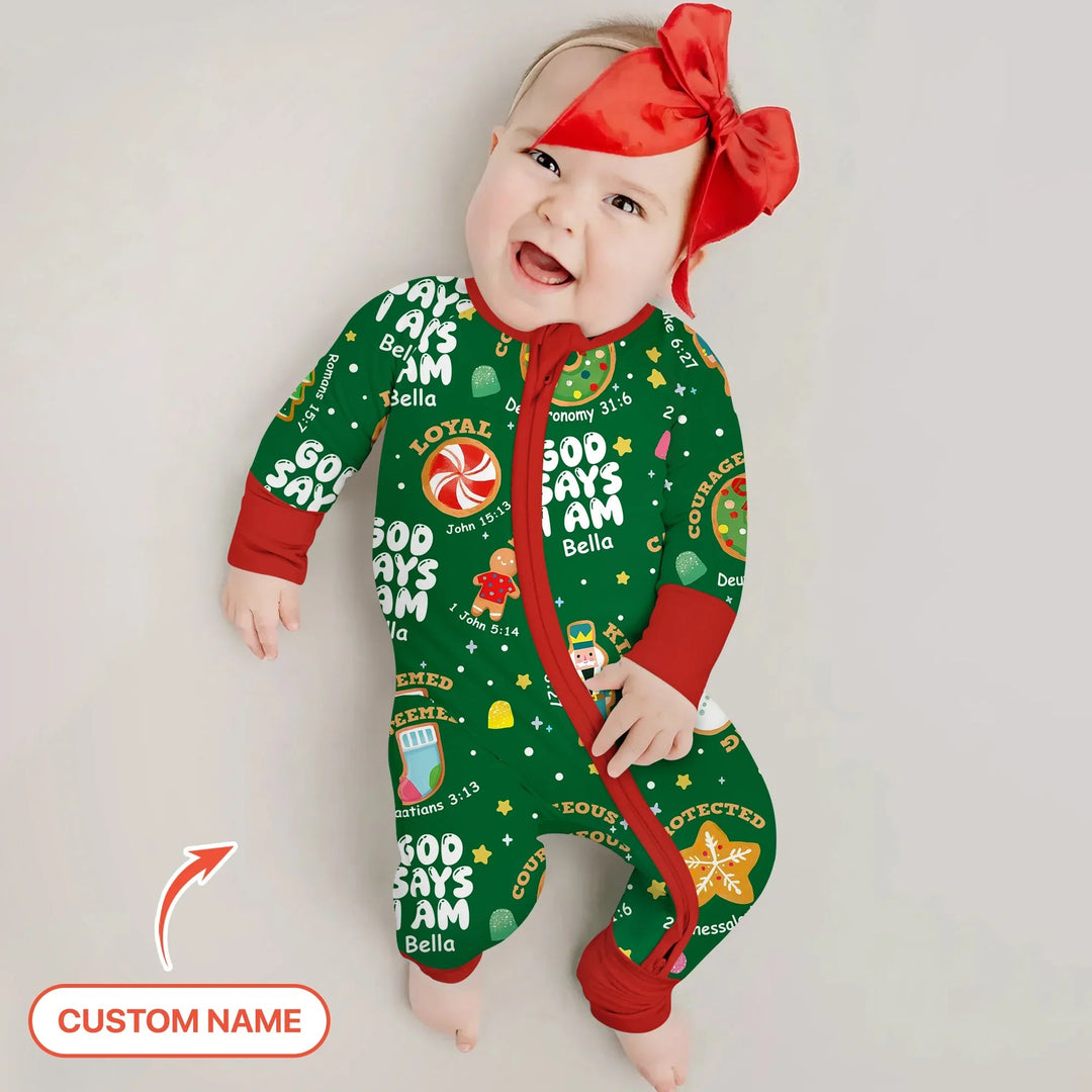 Merry Christmas God Says I Am Custom Name Convertible Zippy - Zumbamboo
