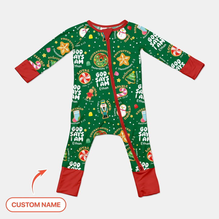 Merry Christmas God Says I Am Custom Name Convertible Zippy - Zumbamboo