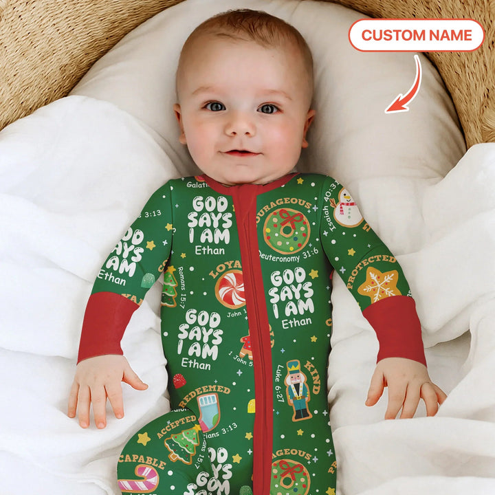 Merry Christmas God Says I Am Custom Name Convertible Zippy - Zumbamboo