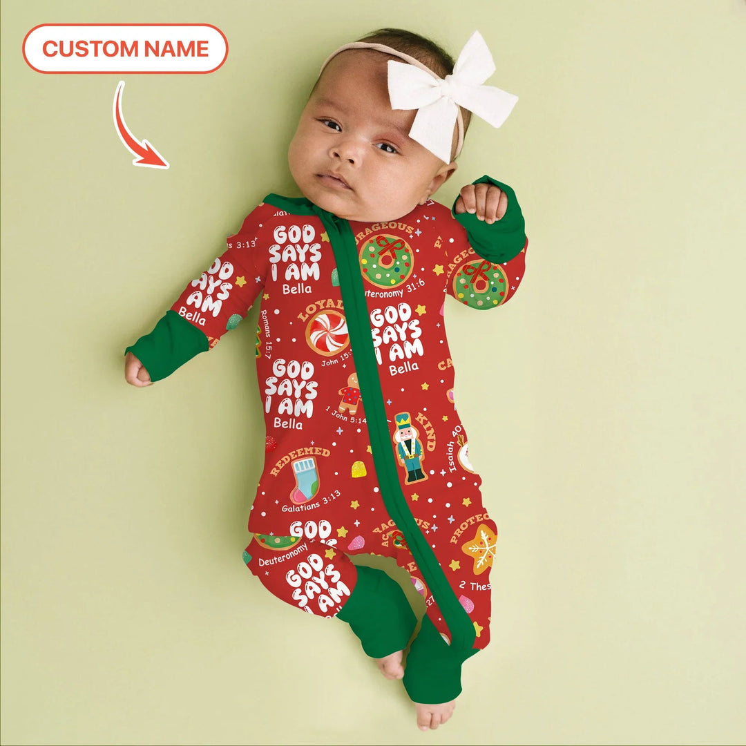 Merry Christmas God Says I Am Custom Name Convertible Zippy - Zumbamboo