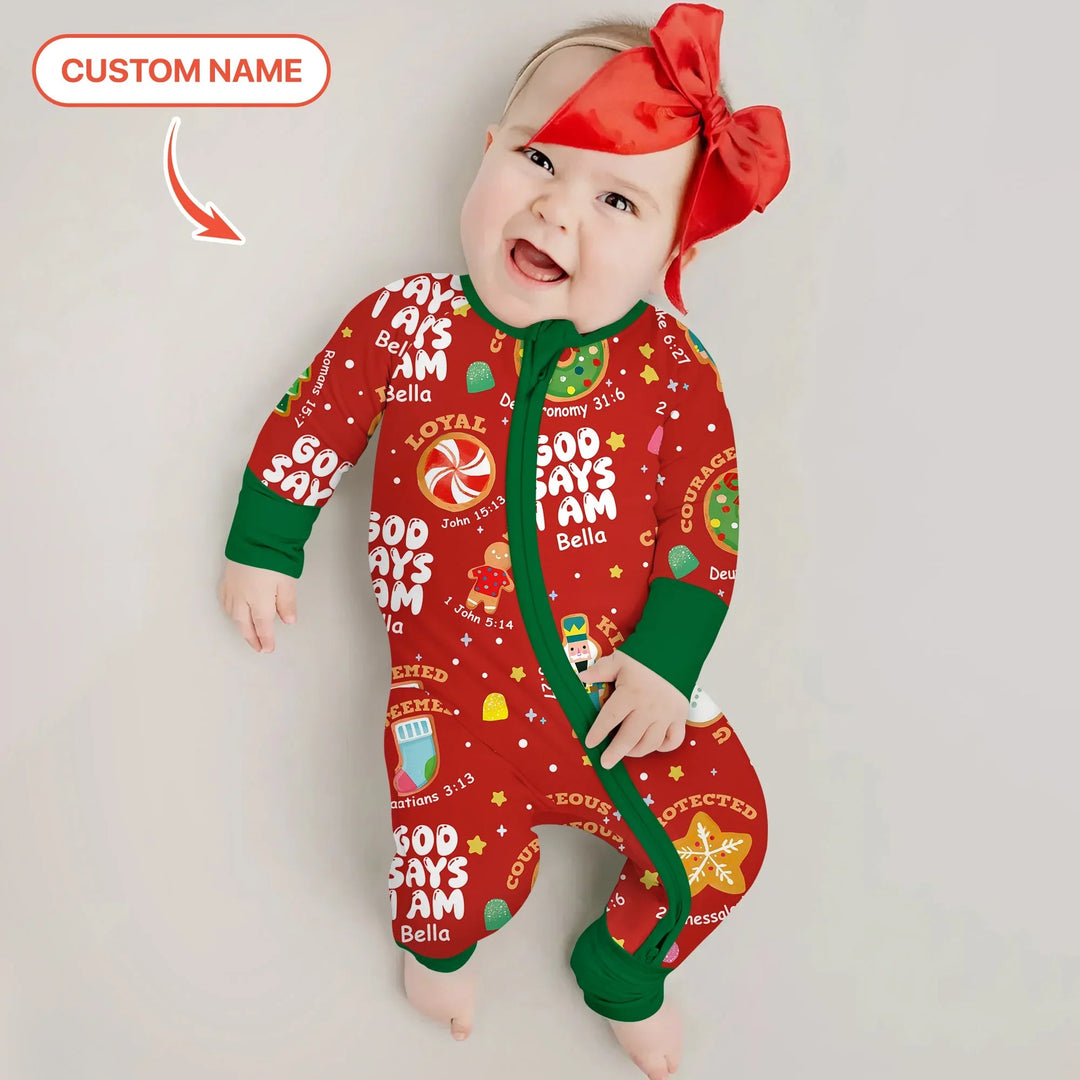 Merry Christmas God Says I Am Custom Name Convertible Zippy - Zumbamboo