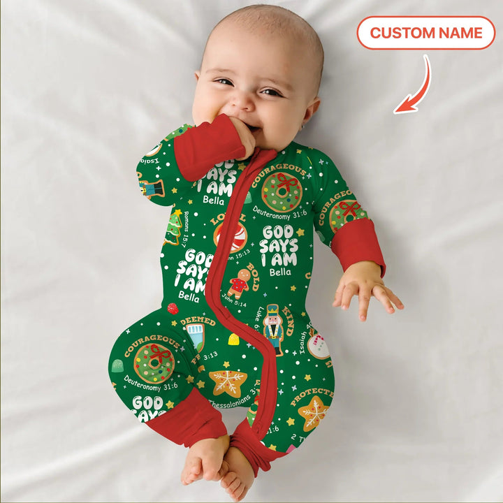 Merry Christmas God Says I Am Custom Name Convertible Zippy - Zumbamboo