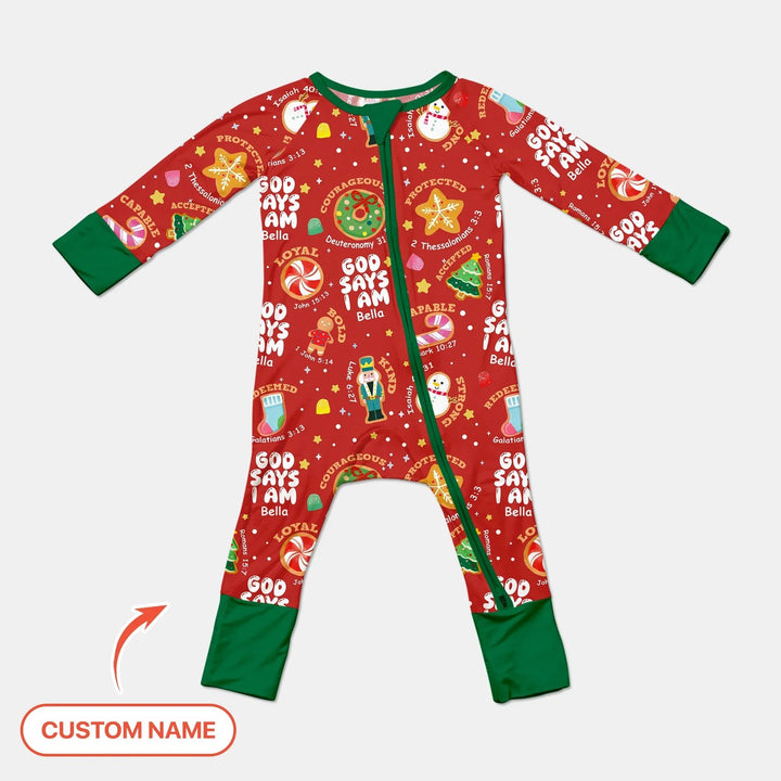 Merry Christmas God Says I Am Custom Name Convertible Zippy - Zumbamboo