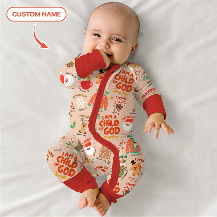 Merry Christmas I Am A Child Of God Custom Name Convertible Zippy - Zumbamboo