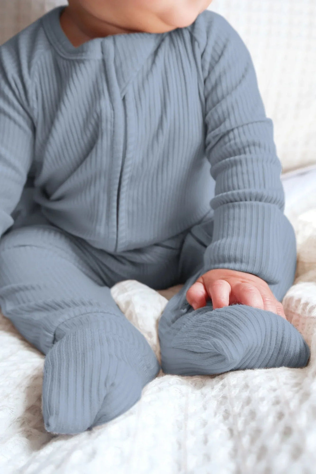 Misty Blue Ribbed Convertible Zippy - Zumbamboo