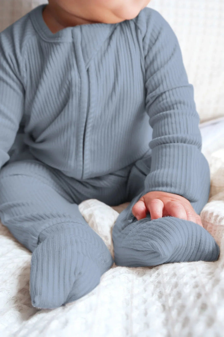 Misty Blue Ribbed Convertible Zippy - Zumbamboo