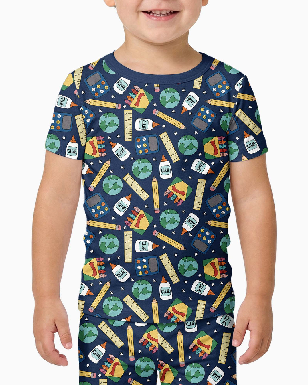 School Supply Bamboo Two Piece Short Sleeve Pajama Set