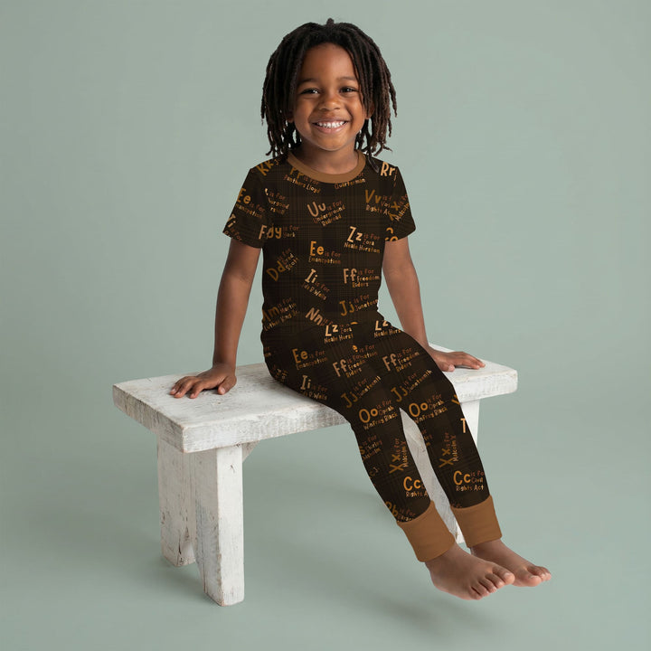 Black History Alphabet Two Piece Short Sleeve Pajama Set